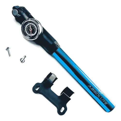 Bomba De Ar Para Bicicleta Absolute Manômetro 120psi Mini Cor Azu...
