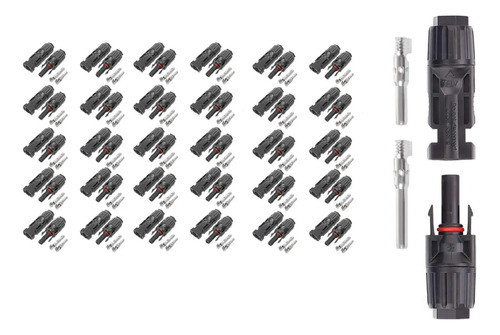 Pack 30 Pares Mc4 Conector 1000v Ip67 Panel Solar 14-10 Awg