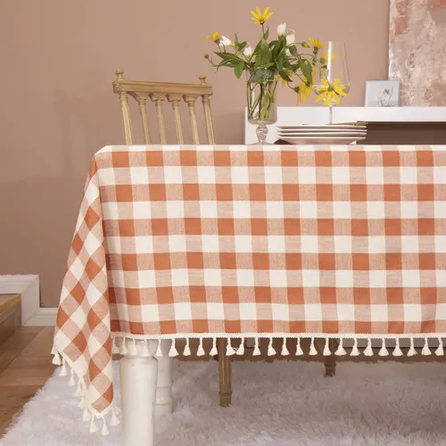 Midsummer Breeze Mantel Rectangular De Algodón Rústico Con Flecos, Para 