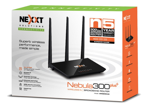 Router Inalambrico Wifi Nexxt Nebula 300+ 3 Antenas 300mbps