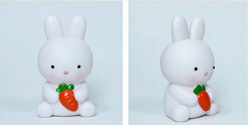 Luminária Coelho Com Cenoura Enfeite Decorativo Para Pascoa Estrutura Branco Bateria