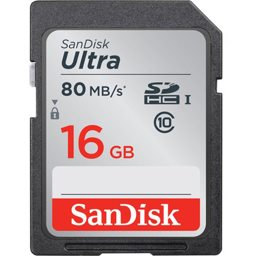 Cartão Sandisk 16gb/80mbs Ultra Sdhc Classe 10