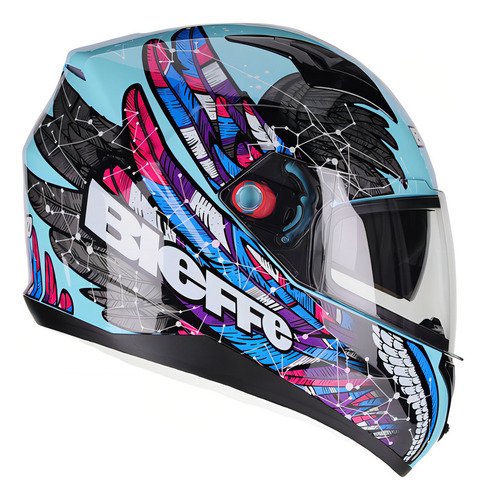 Capacete Moto Bieffe B40 Astro Verde Água Com Óculos Interno Tamanho 60 Cor Astro Verde Agua