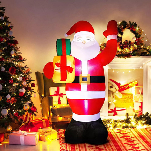 Cb Adorno Navideño Inflable Led Gigante De Papá Noel