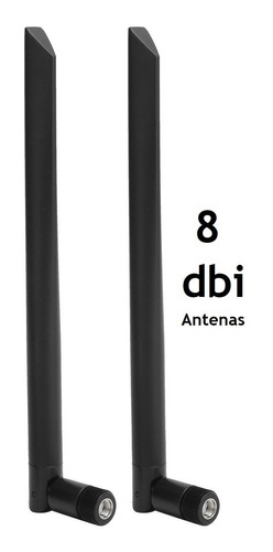 2x 8 Dbi Antenas 2.4ghz 5ghz Conector Sma Macho Wifi Wirele