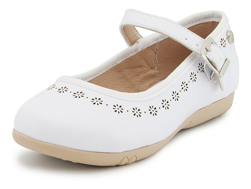 Zapato Balerina Niña Fiesta Chabelo Color Blanco 15-17