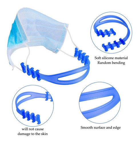 Pack 12 Extensores De Mascarillas Salva Orejas Silicona