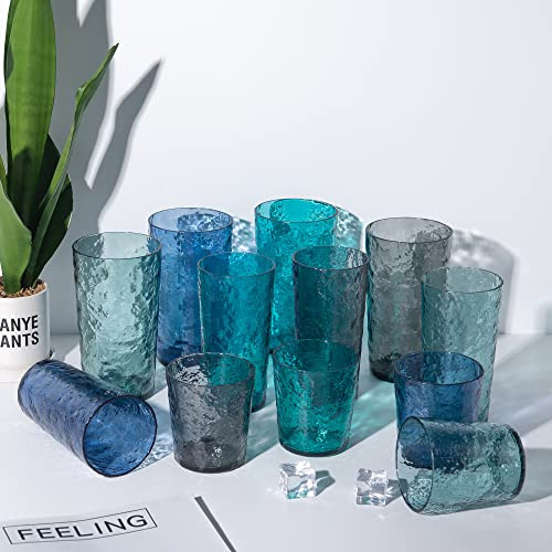 Vasos De Acrílico Multicolor 12 Oz Juego De 8 Unidades