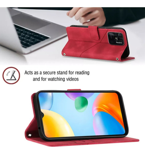 ( Funda Tipo Cartera Con Tapa En Relieve Para Xiaomi Redmi 10c