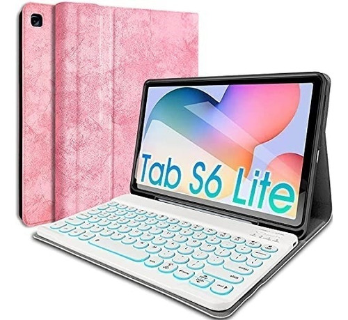 Funda+teclado Wineecy Galaxy Tab S6 Lite 10.4ø 2020 Rosa