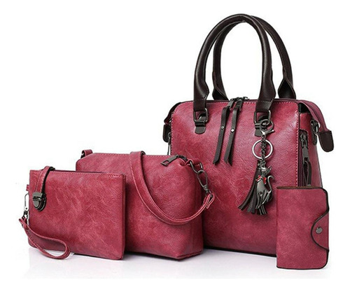 Set De 4 Bolsas A La Moda Para Mujer Con Colgante De Gato Y
