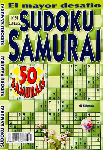 Sudoku Samurai Edigrama N° 91 - 50 Juegos