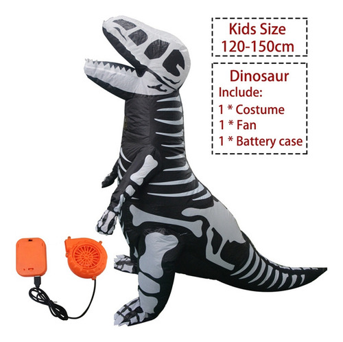 Disfraz Inflable De Esqueleto De Dinosaurio Para Carnaval, F