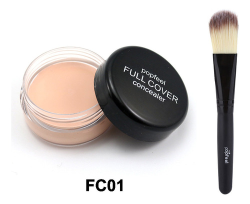 Base De Maquillaje Nude Face Liquid Cover Corrector Y Brocha