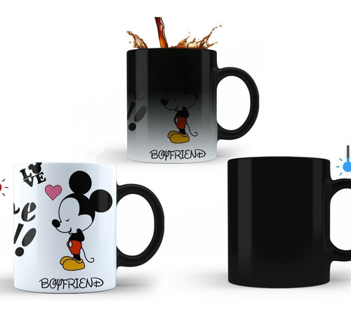 Imagen 6 de 7 de Taza Mágica Pareja Mickey Minnie + Gorras