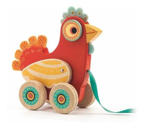 Juego Arrastre Gallina Polka Madera Djeco Cadaques Kids