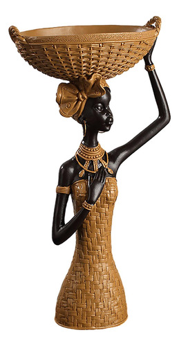 Estatua De Señora Tribal Africana, Artesanías Estilo E