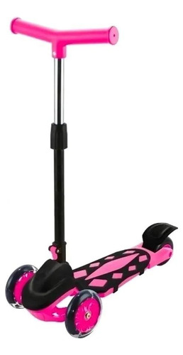 Patinete Com 3 Rodas Radical New Até 40kg Ajuste Altura Rosa