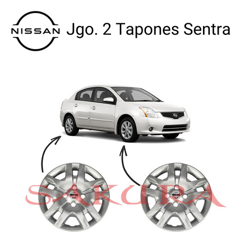 Set 2 Tapones De Rueda Sentra 2011 Original