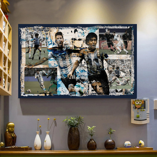 Póster Sobre Lienzo Con Imágenes De Jugadores De Fútbol Para