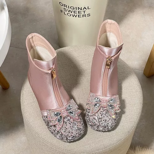 Comprar Sandalias de verano para niñas, zapatos de princesa con lazo de  diamantes de imitación a la moda, zapatos para niñas, Sandalias de tacón  plano, zapatos de baile, talla 21-35