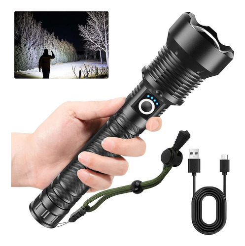 Linterna Recargable Alto Brillo, Linterna Led