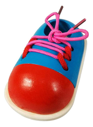 Zapato Con Cordones De Madera, Didáctico, Juguete Montessori