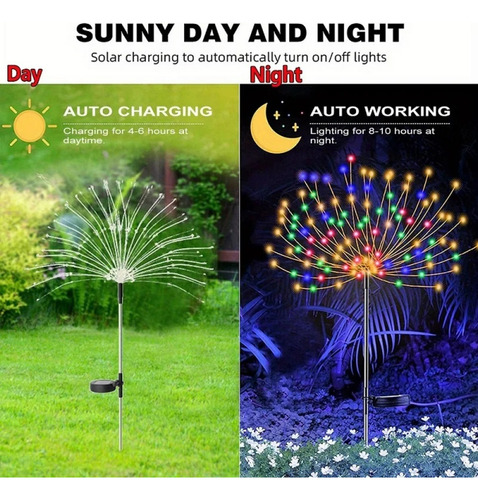Luz Solar Para Fuegos Artificiales, 8 Modos De Iluminación,