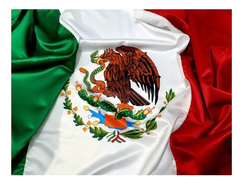 Bandera México 1 Tela 2 Escudos, 90x158 Cm Calidad Premium