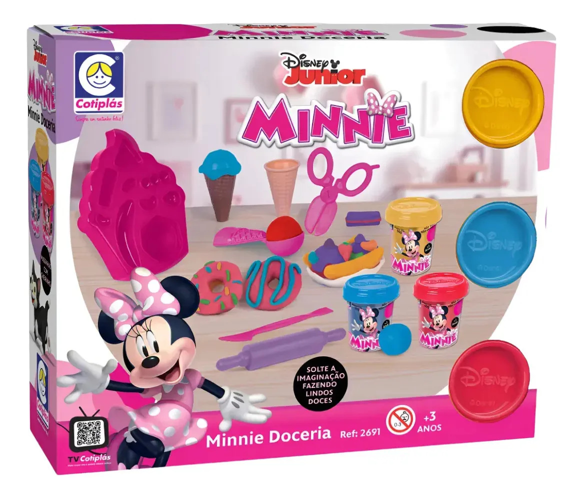 Kit De Massinha Disney Minnie Doceria - Brinquedo Cotiplás