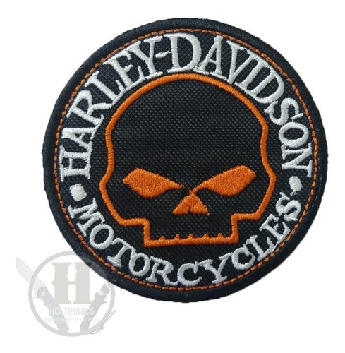 Parche Bordado Abrojo Harley Davidson Motorcycles Redondo 