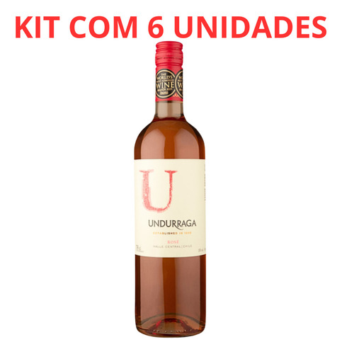 Vinho U Undurraga Valle Central Cab Sauv 750ml Rose Kit C/ 6