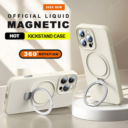 Funda De Teléfono Con Cordón Magnético De Silicona Líquida Para iPhone 16 Plus 13, 15, 14, 16 Pro, Correa De Carga Máxima, Funda Blanda