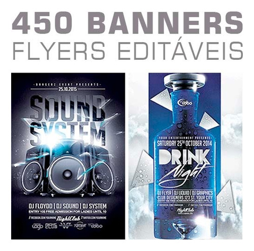 Artes Banners Flyers Editáveis Sublimação 450 Modelos Psd