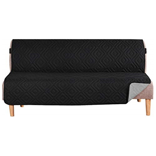 Funda Reversible Para Sofá, Futón, Sofá Cama, ( Negro, Gris)