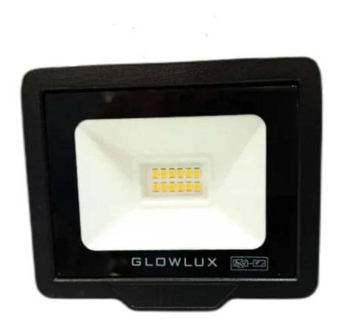 Reflector LED Glowlux 400010 10W con luz blanco frío y carcasa negro 220V-240V