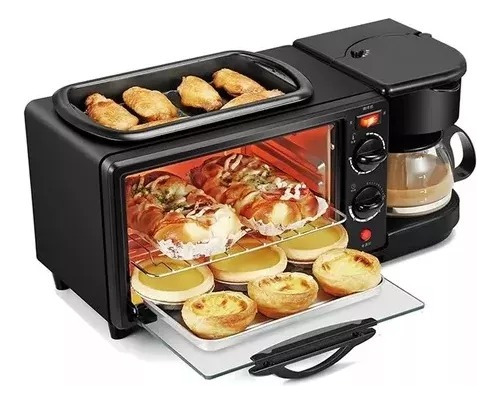 Mini Horno Eléctrico Con Placa Caliente, Múltiples 3 En 1