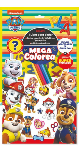 Paw Patrol Mega Colorea Libro Y Poster Para Pintar