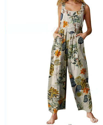 Mono Mujer Pantalones Pierna Ancha Estampado Floral Y Co [u]