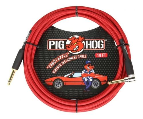 Cabo Pig Hog Candy Apple Red Para Instrumento 3m Plug L 