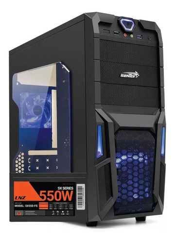 Gabinete Pc Gamer Sentey Stealth Ii 2 Fan + Fuente Lnz550w