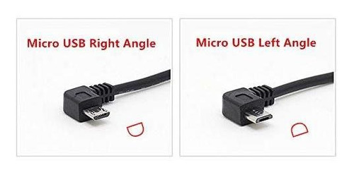 Cable Usb 2.0 Micro 90 Grado Angulo Recto 5 Clips Dash