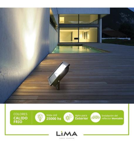 Imagen 3 de 10 de Reflector Led 100w Exterior 7500 Lumens Premium Con Soporte