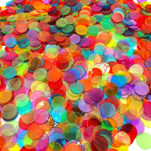 1000 Fichas De Conteo De Bingo Transparentes De 6 Colores De