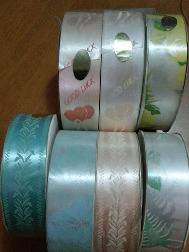 5 Rollos De Cinta De Regalo 3cm Estampada,50 Yardas