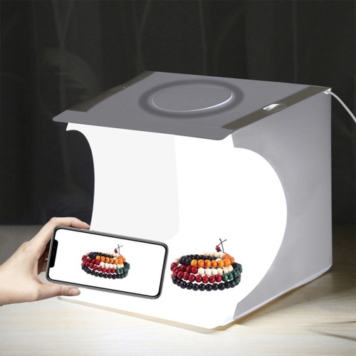 Imagen 9 de 10 de Mini Estudio Fotografico Caja De Luz 64 Led Con 6 Fondos