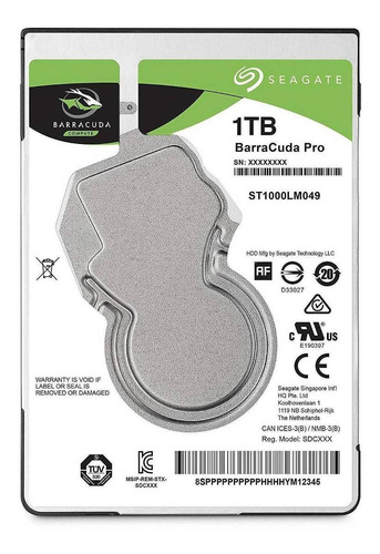 Imagen 1 de 3 de Disco duro interno Seagate Barracuda Pro ST1000LM049 1TB