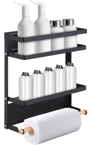 Soporte Para Toallas De Papel Rústico Con Estante Magnético