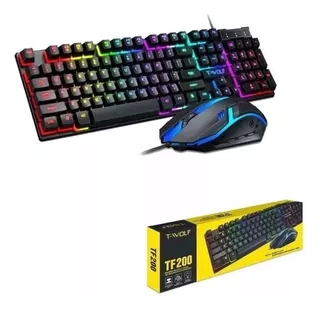 Kit Teclado Y Mouse Gamer Alámbrico Retroiluminado Mecánico