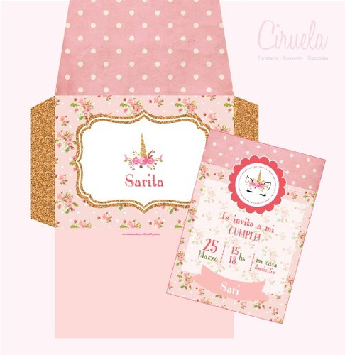 Kit  Imprimible Unicornio Chic Candy Cotillón Completo